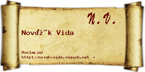 Novák Vida névjegykártya
